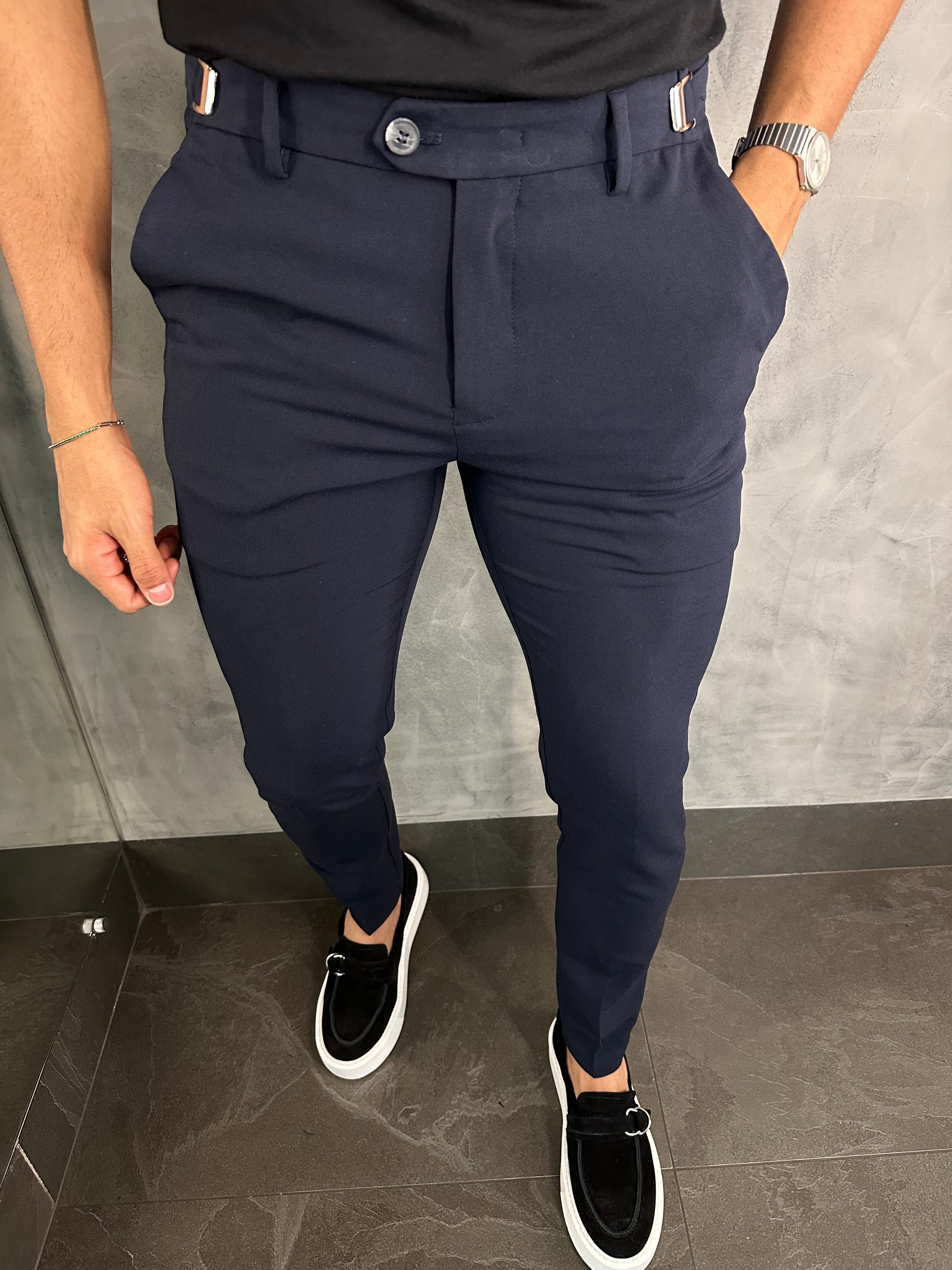 CALÇA ALF ATENAS AJUSTE FIVELA MARINHO