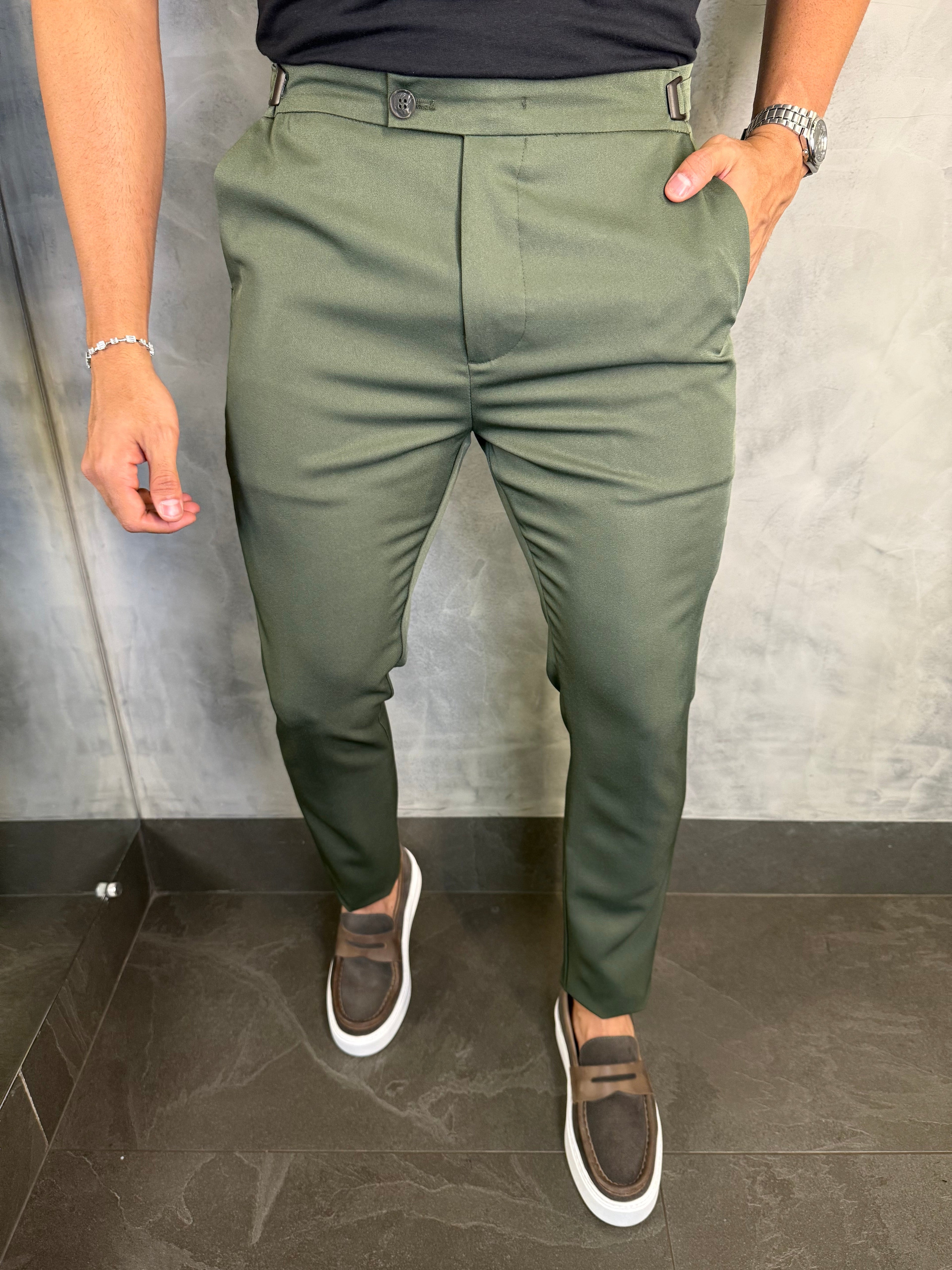 CALÇA ALF. VIENA AJUSTE CATRACA VERDE MILITAR