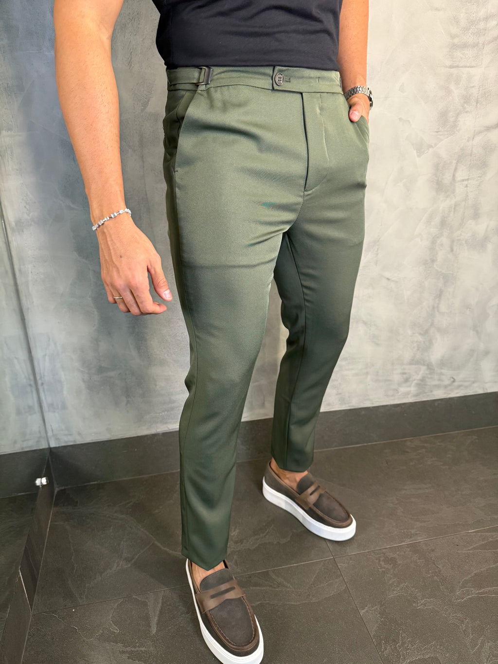 CALÇA ALF. VIENA AJUSTE CATRACA VERDE MILITAR