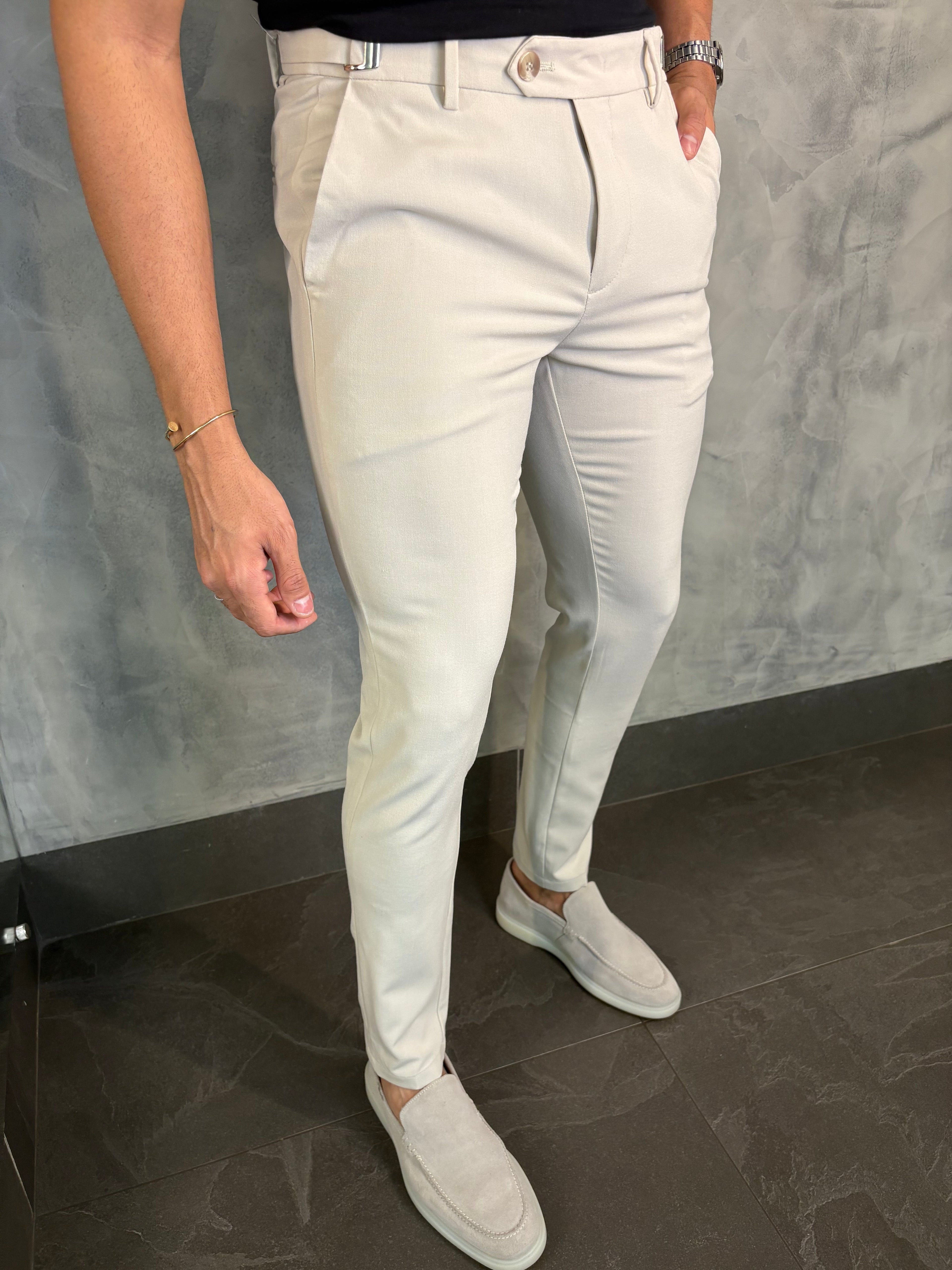 CALÇA ALF ATENAS AJUSTE FIVELA AREIA